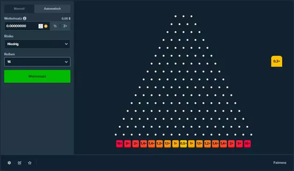 Winnita Casino - Interfaccia Plinko professionale